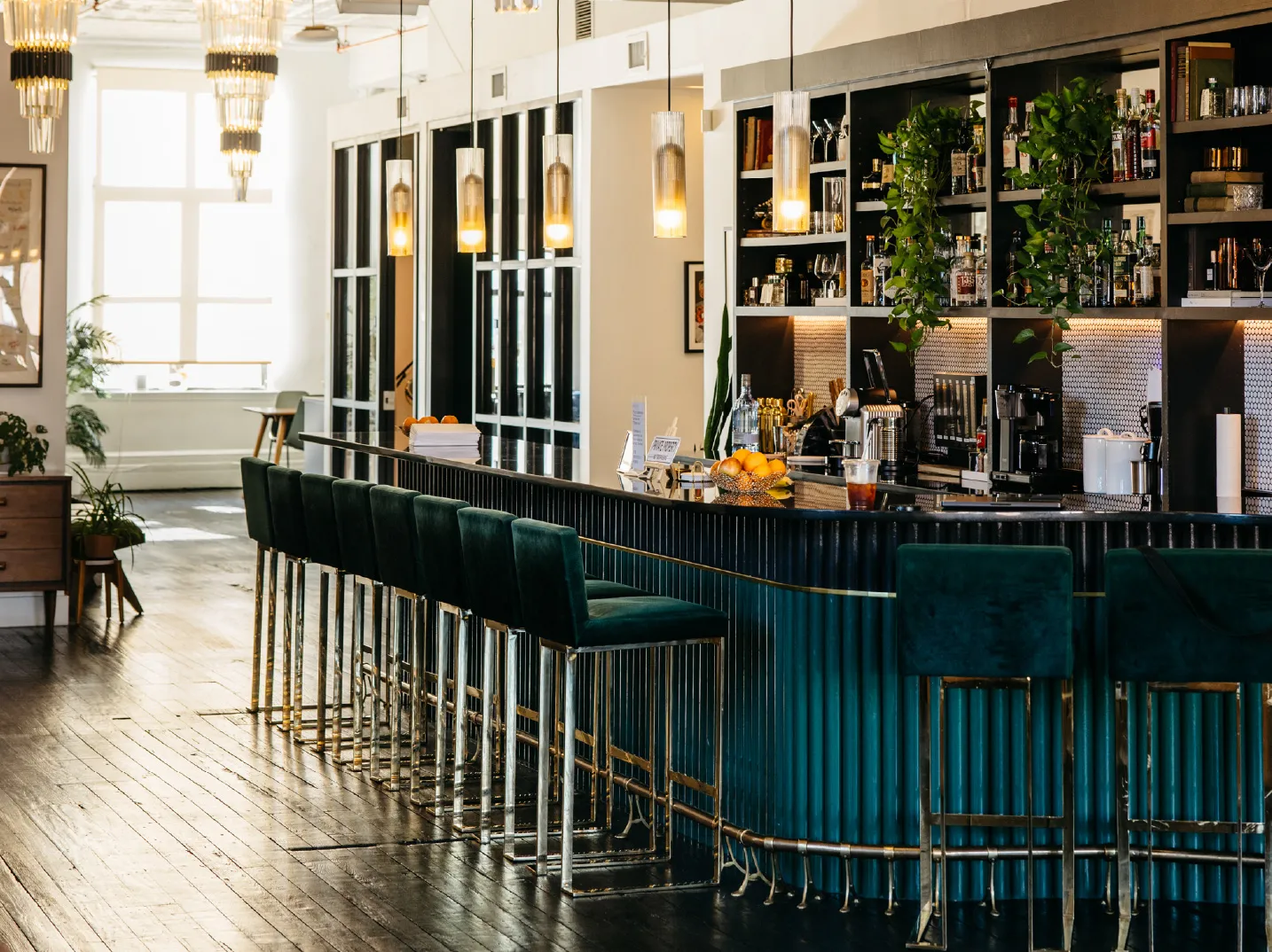 Fohr office space with a full bar.